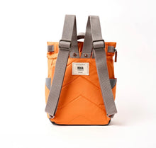 Load image into Gallery viewer, Roka Canfield Roll Top Backpack in Jaffa Orange Recycled Nylon Small