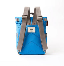 Load image into Gallery viewer, Roka Canfield Roll Top Backpack in Malibu Blue Recycled Nylon Small