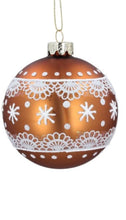 Load image into Gallery viewer, Gisela Graham Iced Lace Gingerbread Glass Bauble
