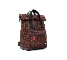 Load image into Gallery viewer, Roka Canfield B Scarlet Leopard Print Recycled Canvas Backpack Small - NEW AW 2025