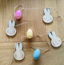 Load image into Gallery viewer, Gisela Graham Wood and Twine Bunnies and Eggs Garland