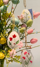 Load image into Gallery viewer, Gisela Graham Set of 3 Meadow Metal Hanging Eggs Easter/ Spring