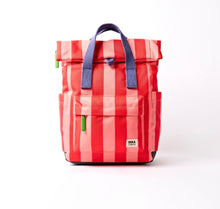 Load image into Gallery viewer, Roka Canfield Roll Top Backpack in Circus Print Recycled Canvas Small