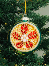 Load image into Gallery viewer, Gisela Graham Green Ornate Dimple Glass Bauble