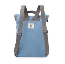 Load image into Gallery viewer, Roka Finchley A Retro Blue Small Backpack Recycled Canvas