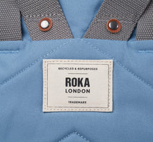 Load image into Gallery viewer, Roka Finchley A Retro Blue Small Backpack Recycled Canvas