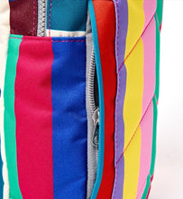 Load image into Gallery viewer, Roka Willesden Recycled Canvas Large Teal Wide Multi Stripe