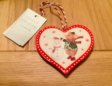 Load image into Gallery viewer, Holly and Alfie Snowman Double Sided Tin Hanging Heart