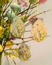 Load image into Gallery viewer, Gisela Graham Set of 3 Mimosa Wooden Hanging Eggs Easter/ Spring