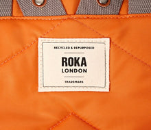 Load image into Gallery viewer, Roka Canfield Roll Top Backpack in Jaffa Orange Recycled Nylon Small