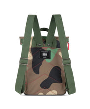 Load image into Gallery viewer, Roka Canfield Roll Top Backpack in Vintage Camo Recycled Canvas Small