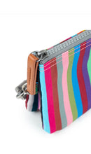 Load image into Gallery viewer, Roka Carnaby Medium Wallet with Wrist Strap Multi Stripe
