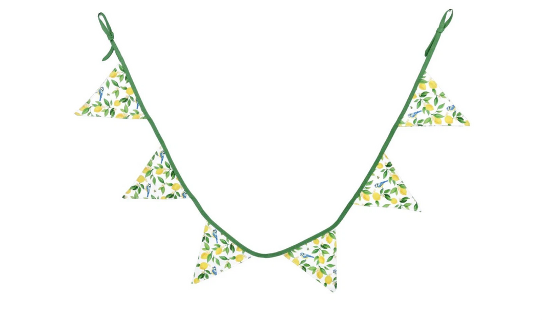 Gisela Graham Blue Tit and Lemons Fabric Bunting