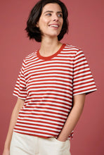 Load image into Gallery viewer, Seasalt Copseland Tee Shirt Organic Cotton in Mini Cornish Chalk Dark Cinnamon
