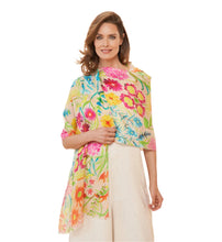 Load image into Gallery viewer, Powder Design Watercolour Wildflowers 100% Linen Scarf

