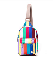 Load image into Gallery viewer, Roka Willesden Recycled Canvas Large Teal Wide Multi Stripe
