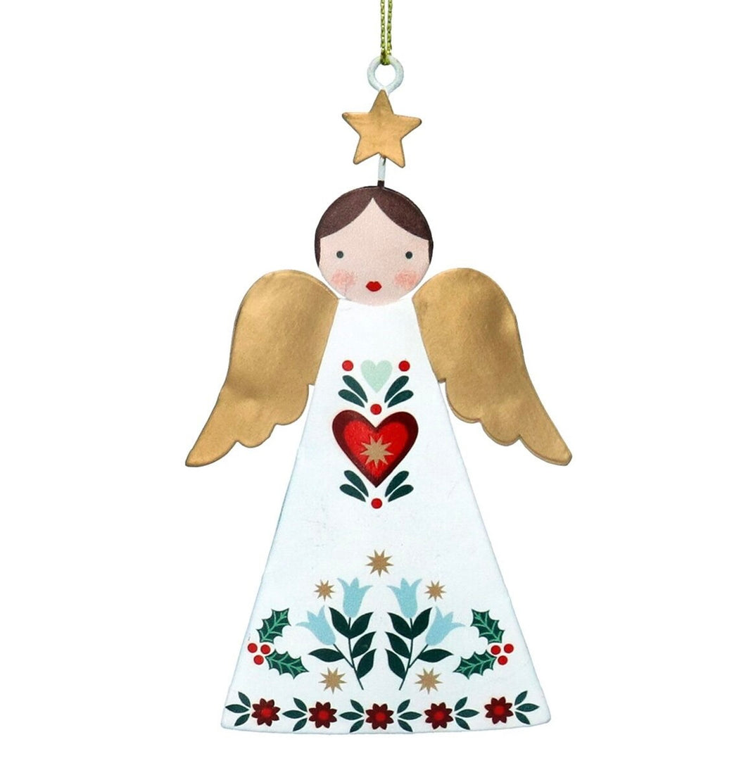 Gisela Graham Alpine White Tin Angel