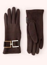 Load image into Gallery viewer, Powder Design Dana Faux Suede Gloves in Chocolate
