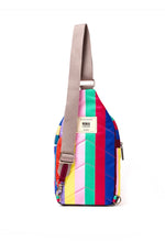 Load image into Gallery viewer, Roka Willesden Recycled Canvas Large Teal Wide Multi Stripe
