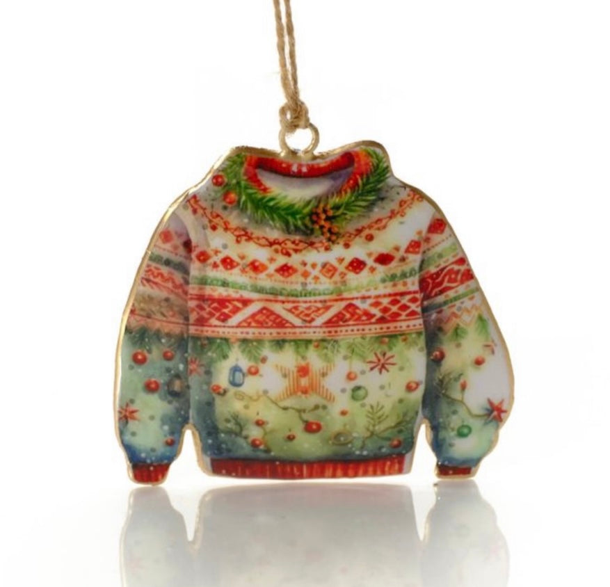 Metal Hanging Christmas Sweater Decoration By Richard Lang