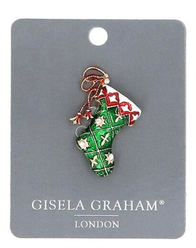 Gisela Graham Christmas Brooch - Christmas Stocking