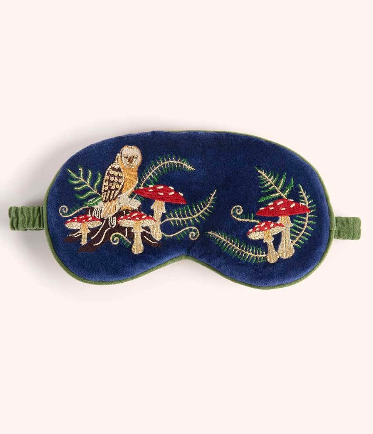Powder Design Luxury Velvet Eye Mask - Woodland Owl