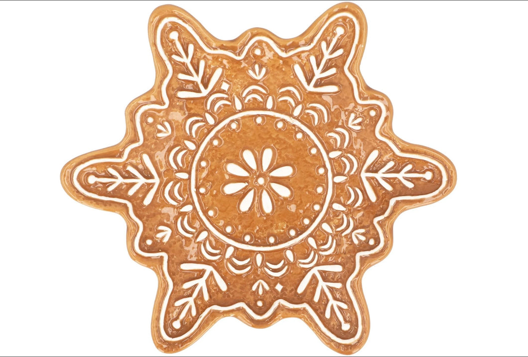 Gisela Graham Gingerbread Snowflke Shaped Plate