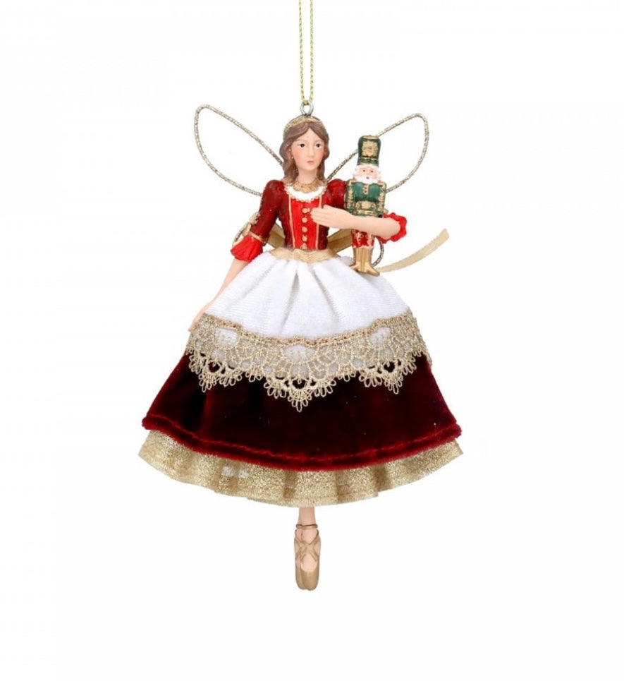 Gisela Graham Red Velvet Nutcracker Christmas Fairy