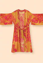 Load image into Gallery viewer, Powder Design Tapestry Mustard Kimono Gown
