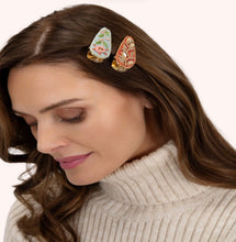 Load image into Gallery viewer, Powder Design Ice Flower and Tangerine Leaves Hair Clips - set of 2
