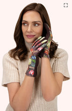 Load image into Gallery viewer, Powder Design Faux Suede Floral Gloves in Chocolate
