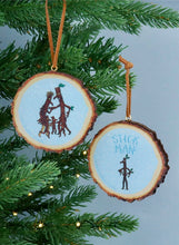 Load image into Gallery viewer, Gisela Graham set of 2 Wood Log Decorations- Stick Man
