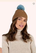 Load image into Gallery viewer, Powder Design Elise Pompom Hat Chocolate and Ice
