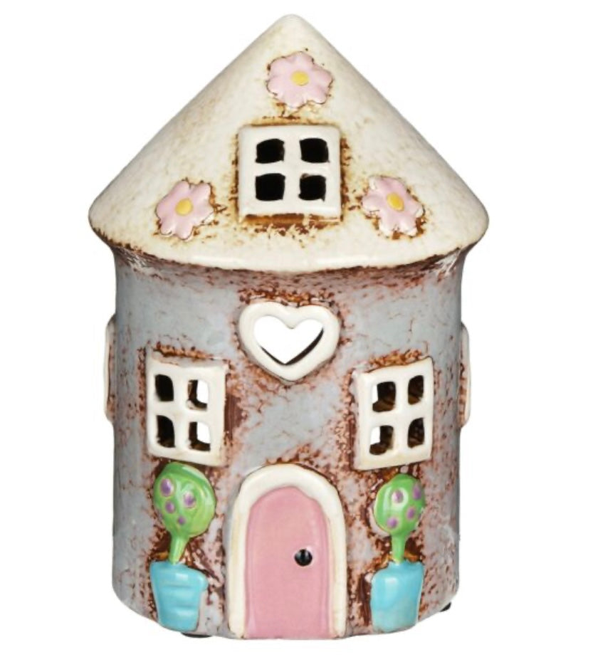 Village Pottery  Garden Round House Tea Light