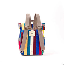 Load image into Gallery viewer, Roka Canfield Sustainable Recycled Small Wide Multi Stripe Backpack
