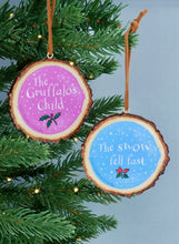Load image into Gallery viewer, Gisela Graham set of 2 Wood Log Decorations- Gruffalo’s Child
