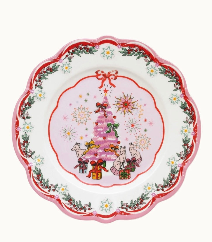 Cath Kidston Fluted Edge Side Plate Christmas Skies