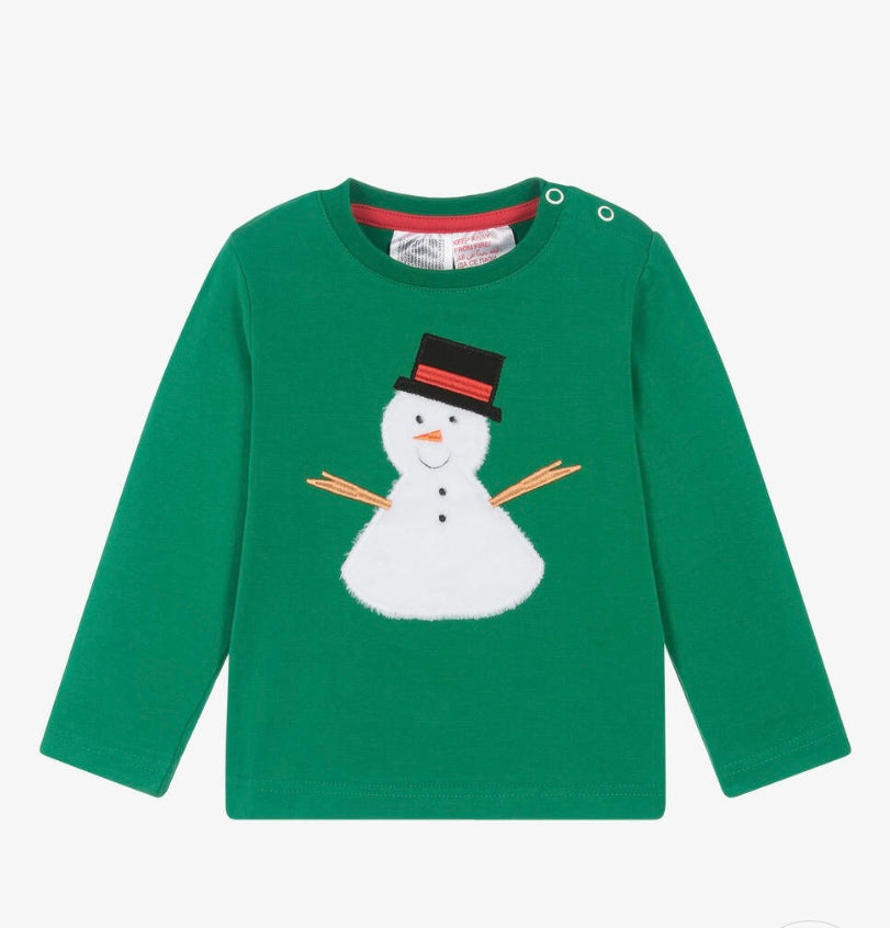 Blade and Rose Green Snowman Long Sleeved Top