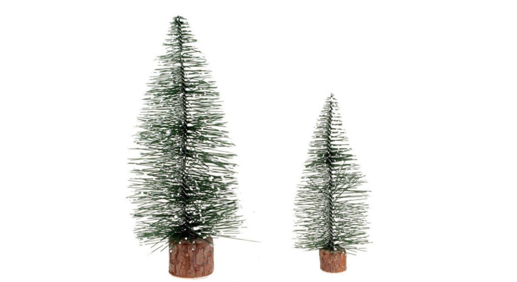 Gisela Graham Set of 2 Christmas Pine Trees 12 and 10 cm