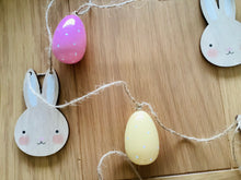 Load image into Gallery viewer, Gisela Graham Wood and Twine Bunnies and Eggs Garland
