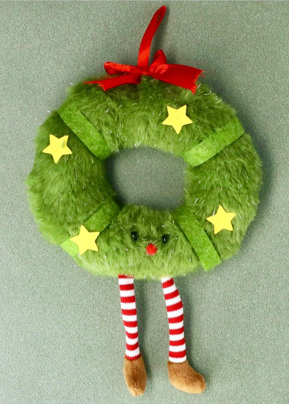 Gisela Graham Fabric Christmas Wreath Man Shelf Sitter