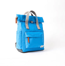 Load image into Gallery viewer, Roka Canfield Roll Top Backpack in Malibu Blue Recycled Nylon Small
