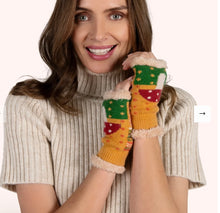 Load image into Gallery viewer, Powder Design Toadstool Wrist Warmers Mustard
