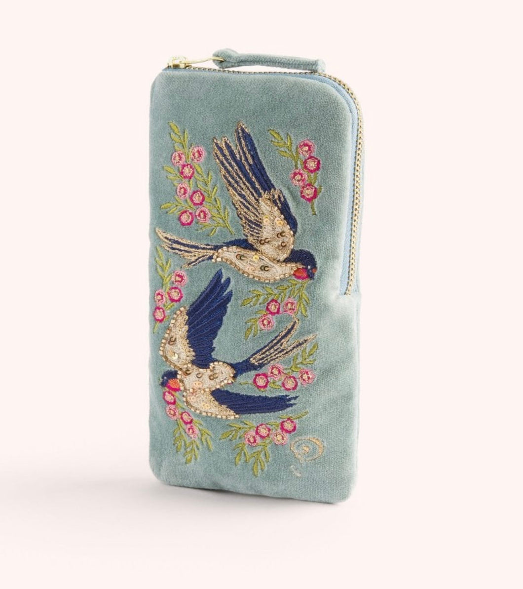 Powder Design Sunglasses Pouch Swooping Swallows - Ice