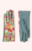 Load image into Gallery viewer, Powder Design Faux Suede Floral Gloves in Ice
