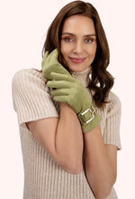 Load image into Gallery viewer, Powder Design Dana Faux Suede Gloves in Sage
