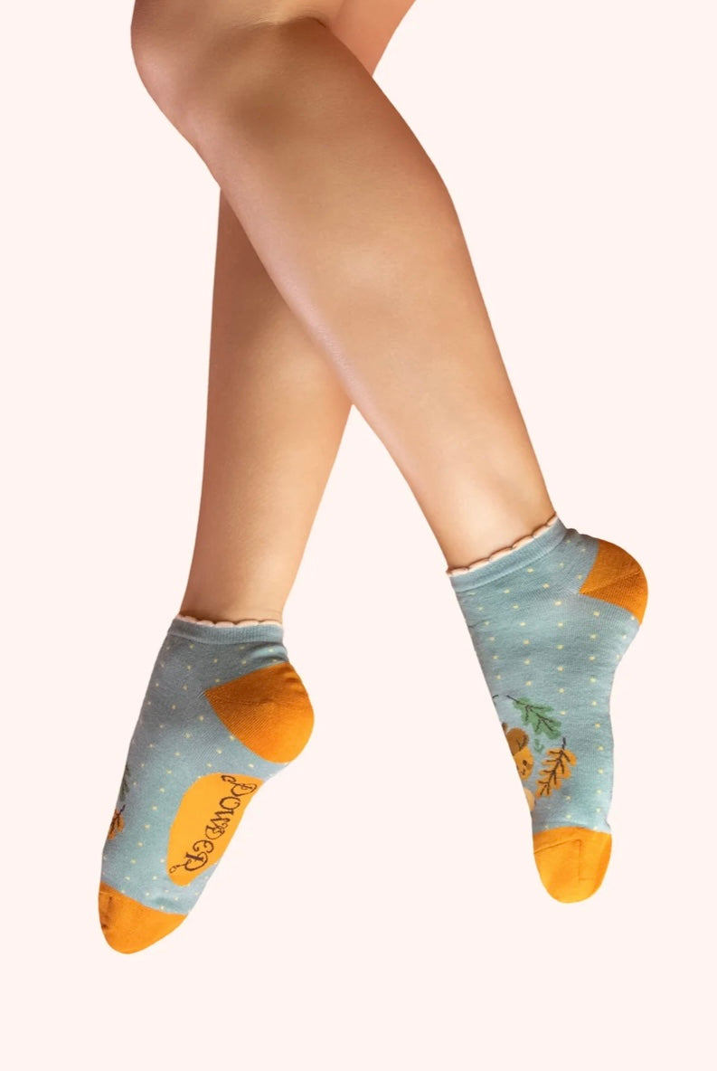 Powder Design Trainer Socks Happy Acorn - Ice