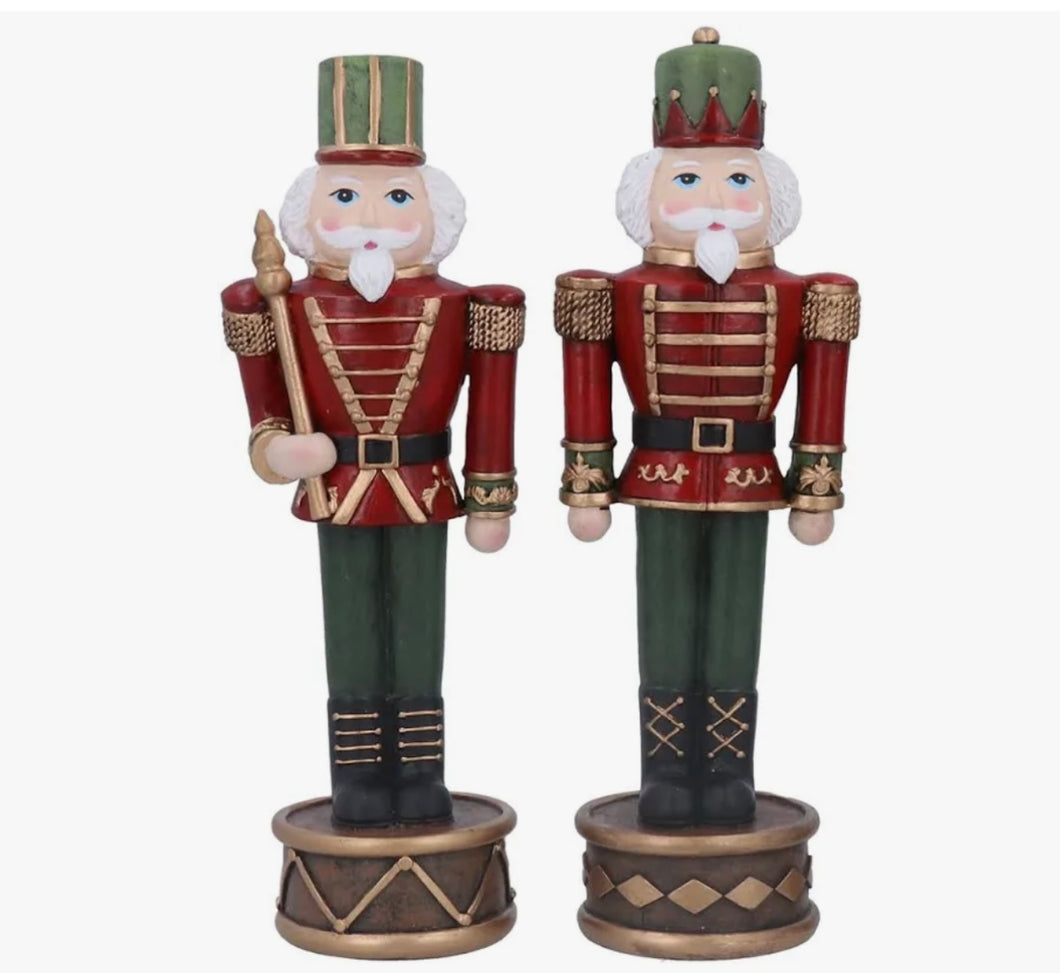 Gisela Graham Resin Standing Nutcracker Soldier - Choice of 2 - 25 cm H