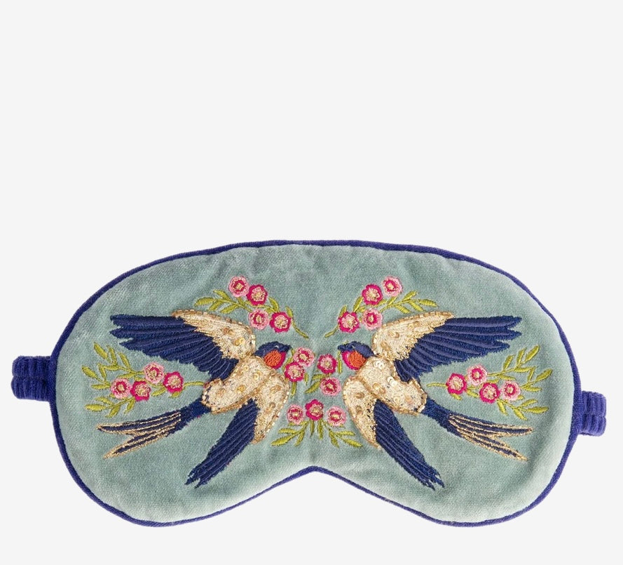 Powder Design Luxury Velvet Eye Mask - Swooping Swallows
