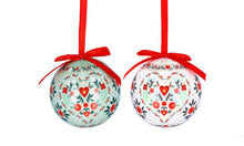 Load image into Gallery viewer, Gisela Graham Christmas Poly Foam Baubles Set of 2 Alpine Flower
